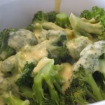 Steamed Broccoli with Cheddar Cheese Sauce {gluten-free}